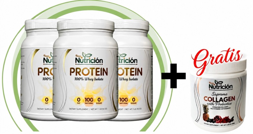 Proteina 100% Natural + Colageno GRATIS