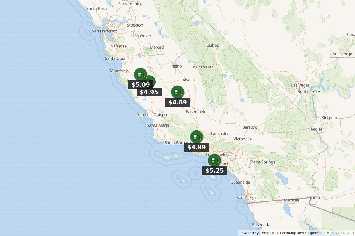 California gas map