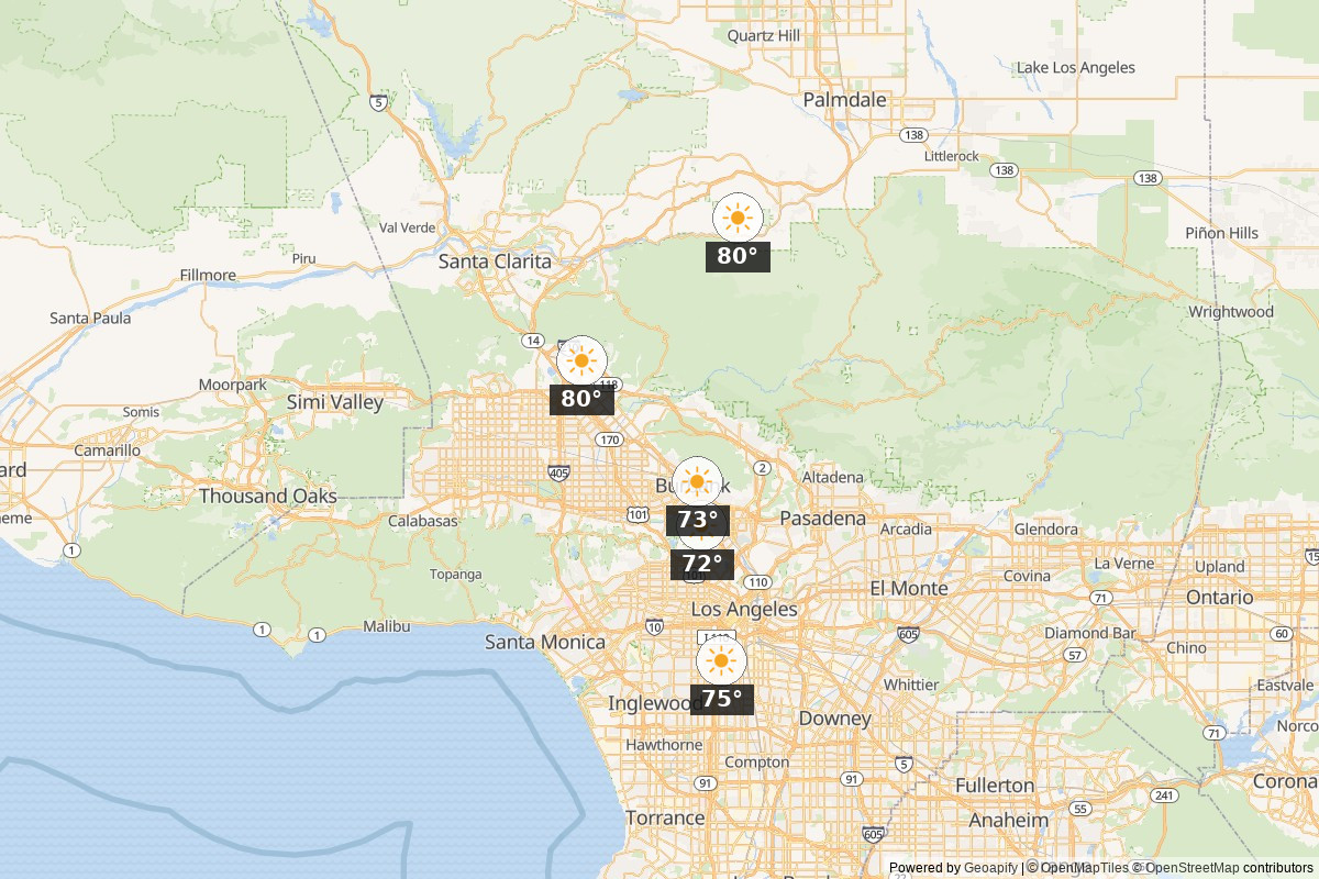 Los Angeles area map