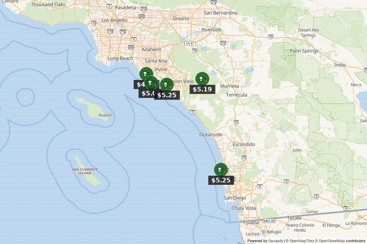 Southern California gas map