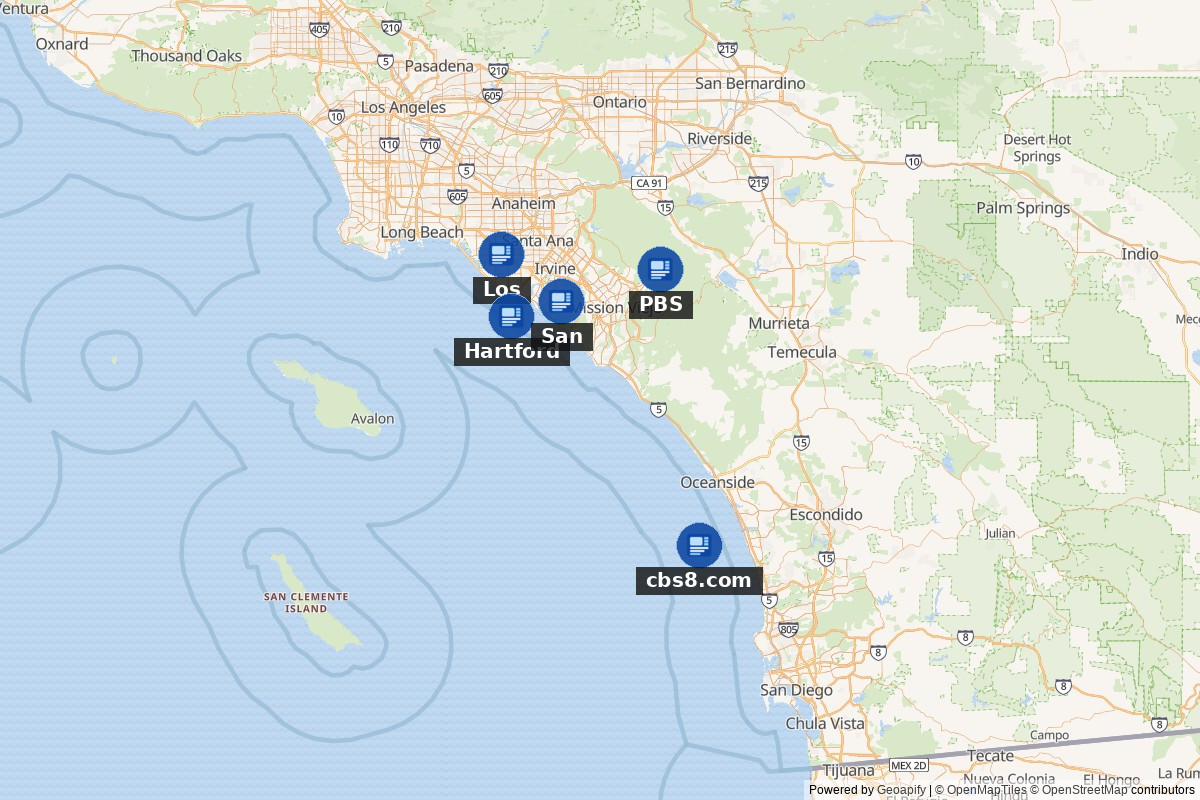 Southern California news map