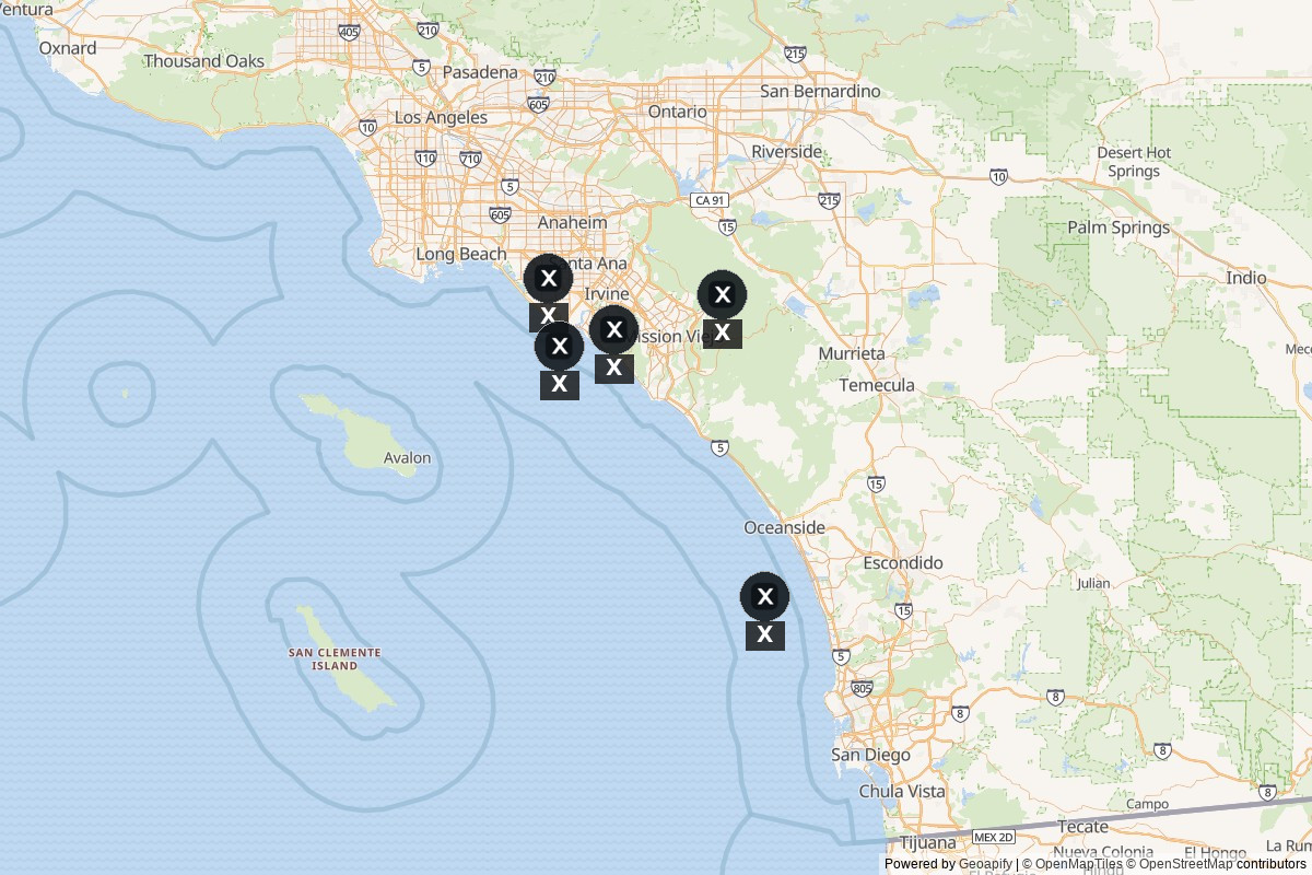 Southern California X map
