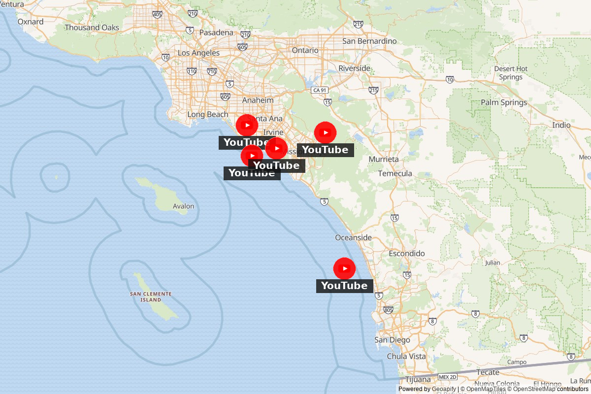 Southern California YouTube map