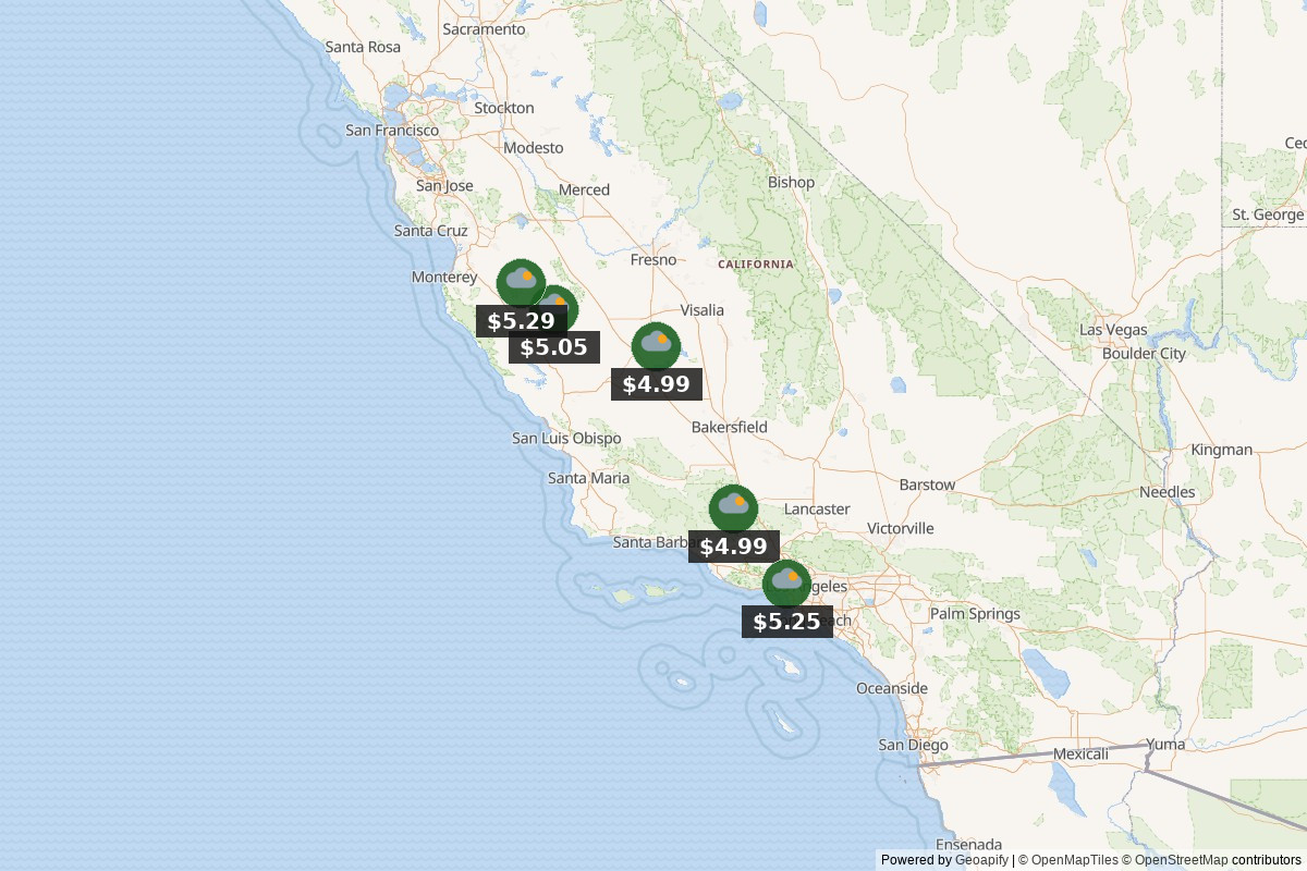 California gas map