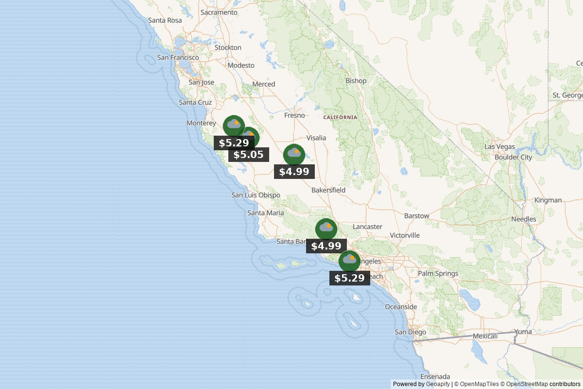 California gas map
