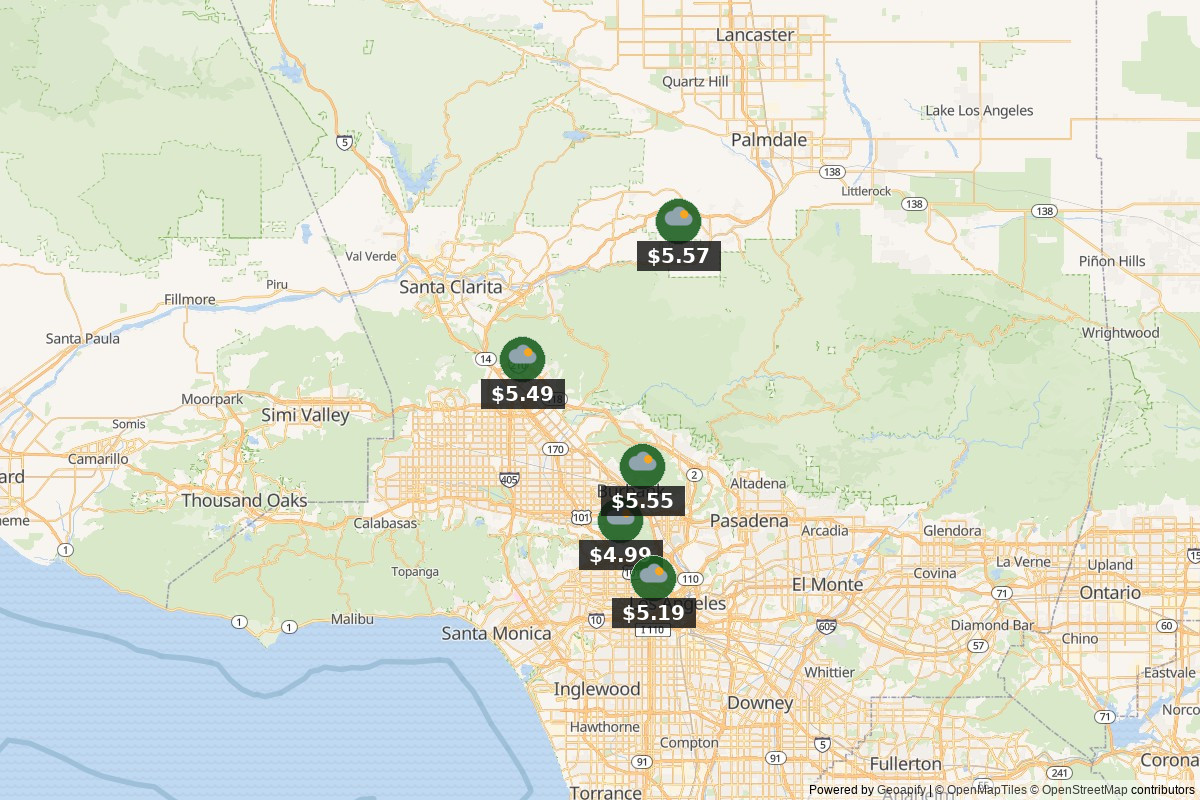 Los Angeles gas map