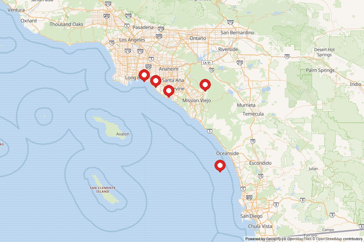 Southern California events map