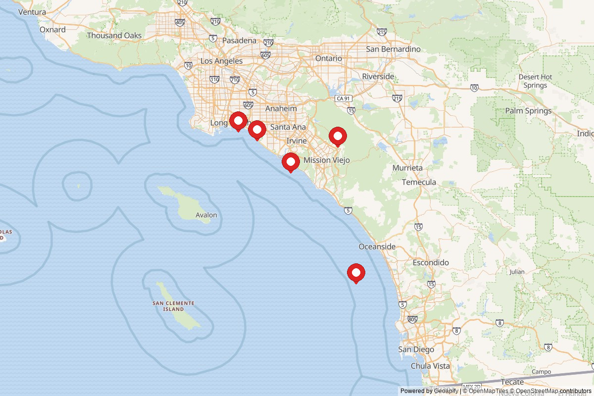 Southern California events map