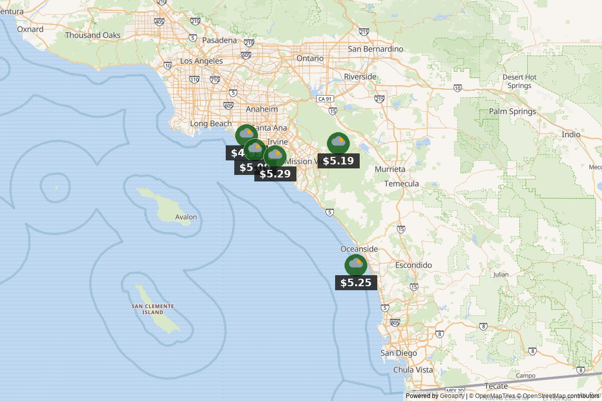Southern California gas map