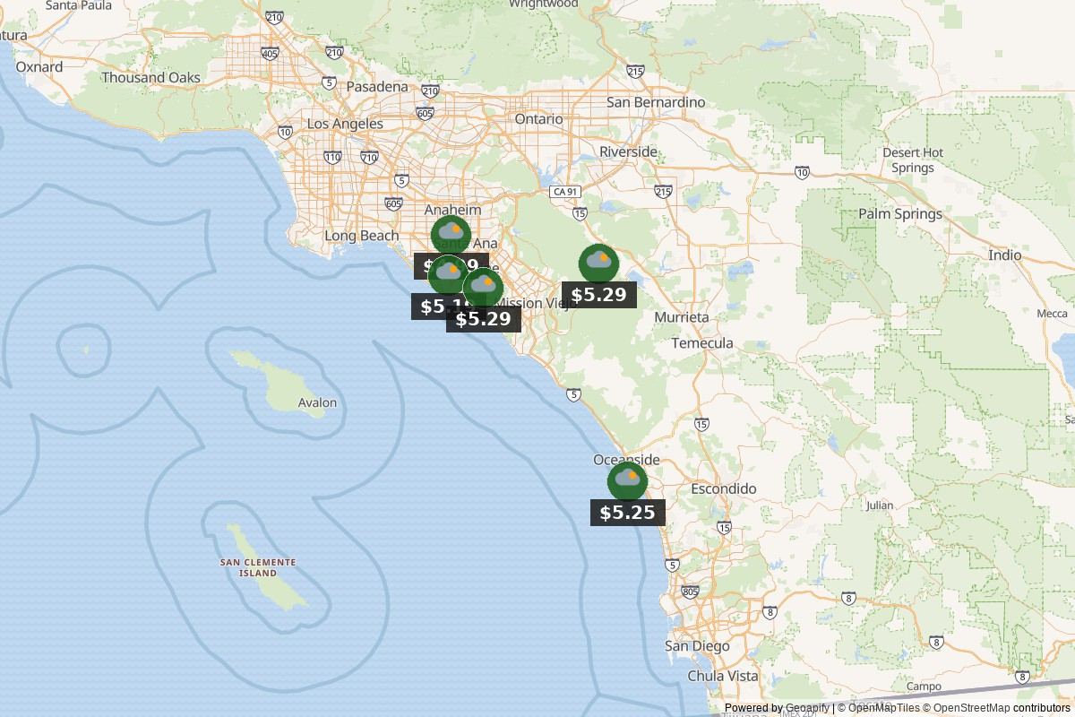 Southern California gas map