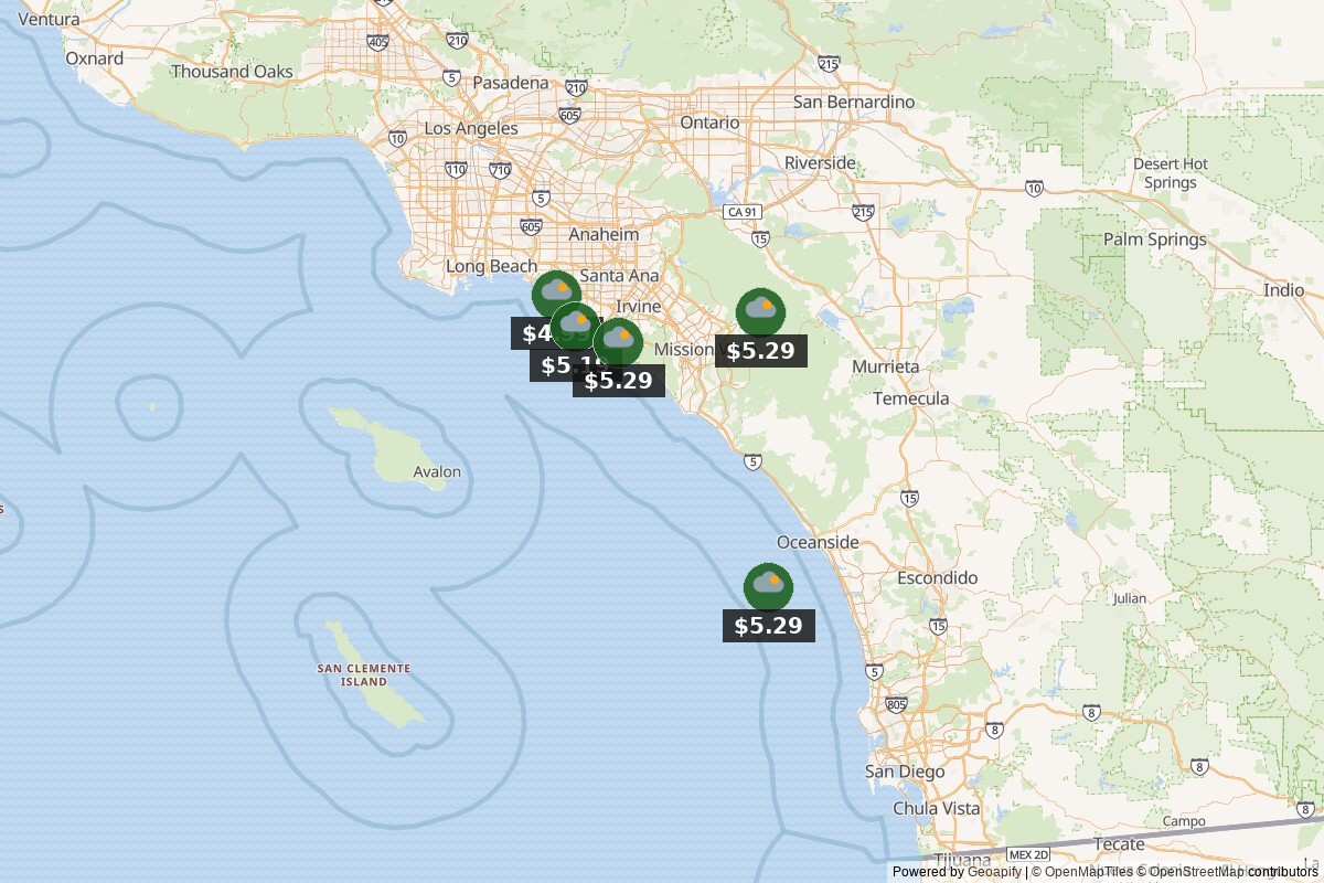 Southern California gas map