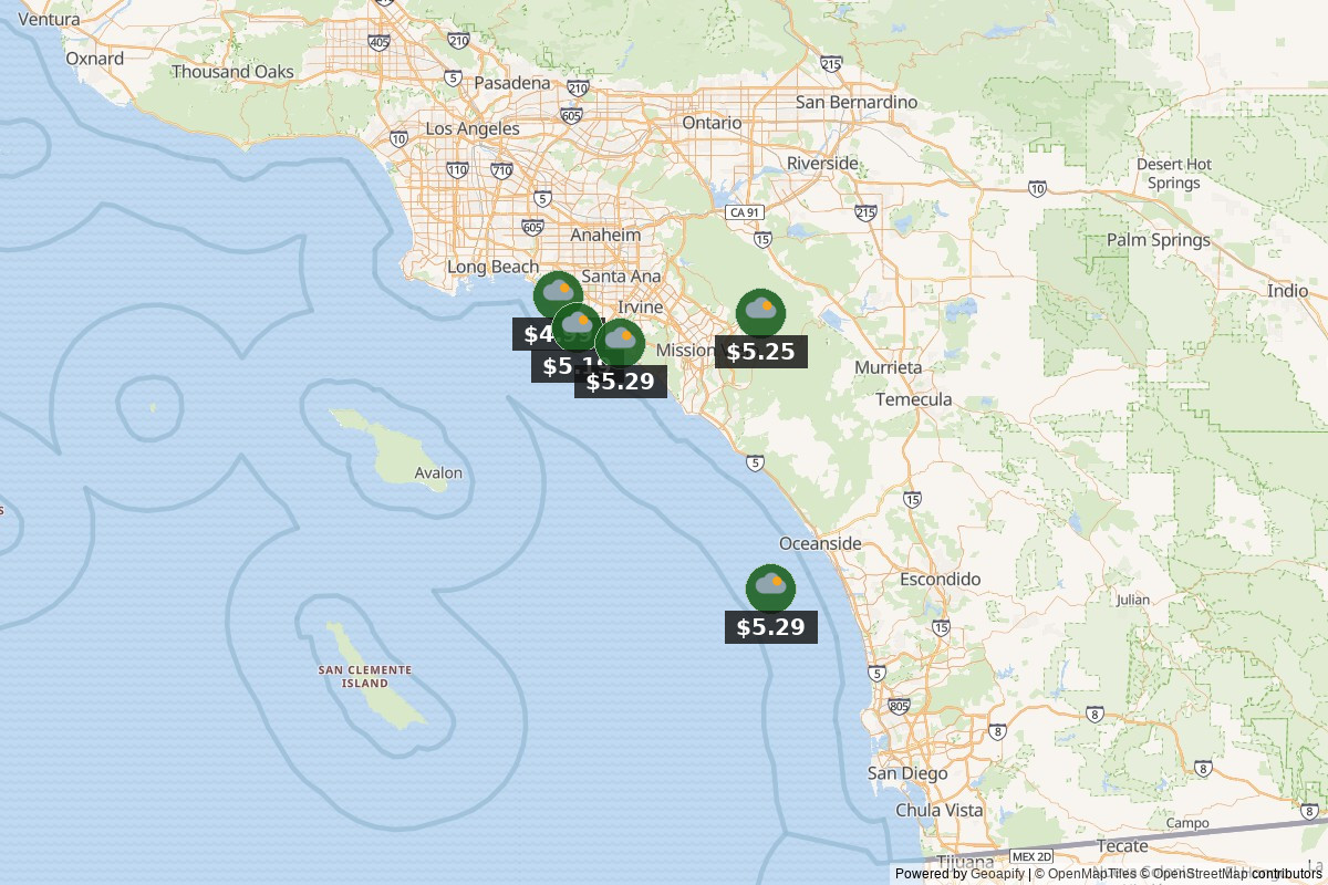 Southern California gas map