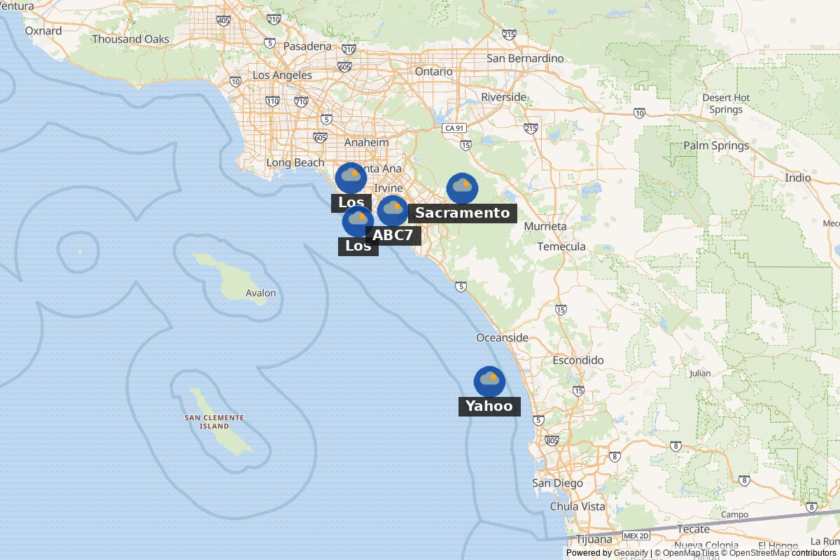 Southern California news map