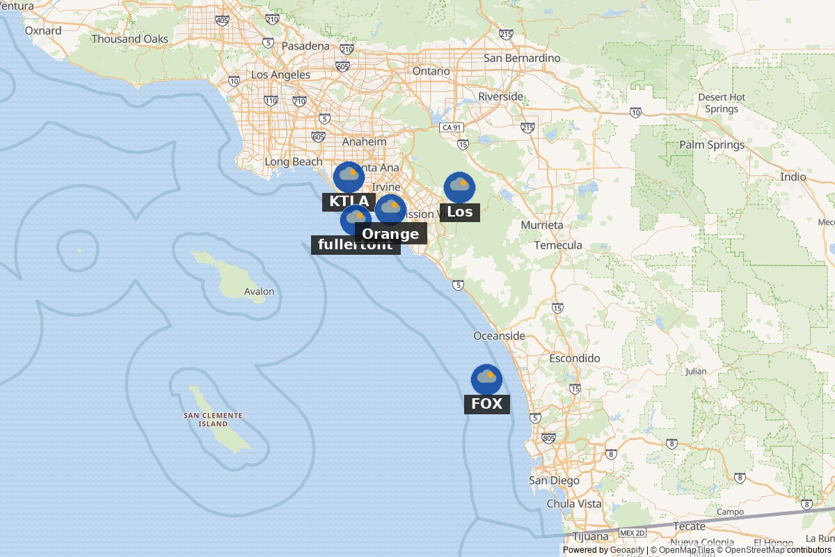 Southern California news map