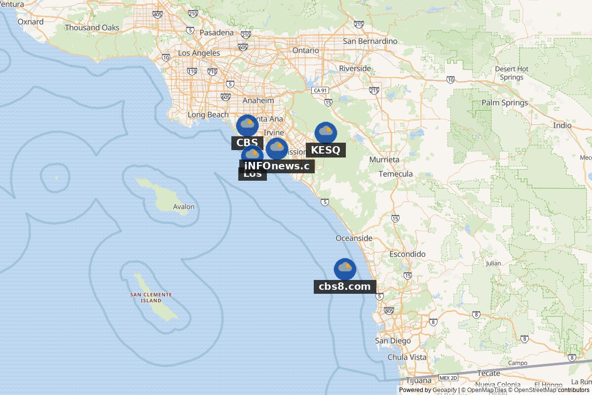 Southern California news map