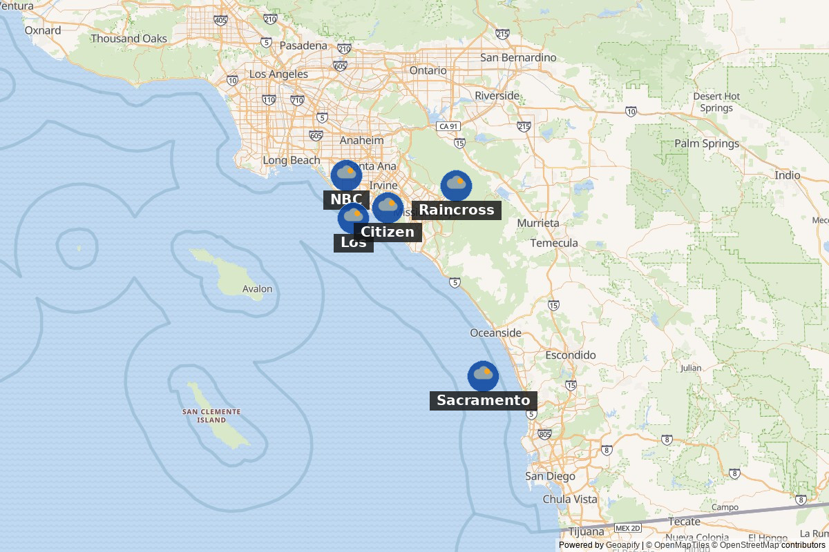 Southern California news map