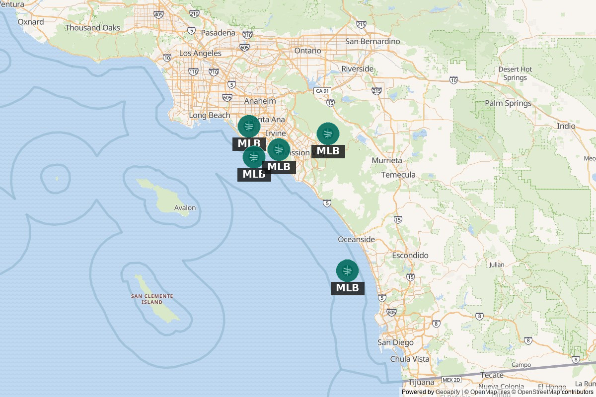 Southern California sports map